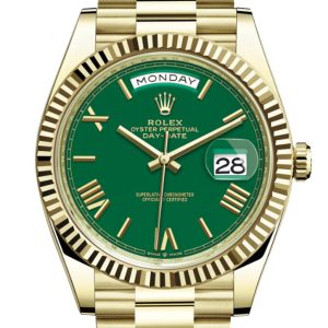 Day-Date 40 Green Roman Dial 18K Yellow Gold President Men's Watch 228238