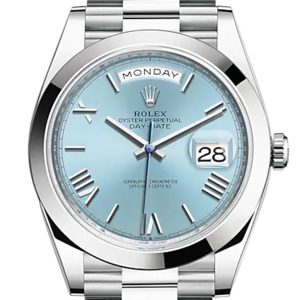 Day-Date 40 Ice blue Dial Roman Dome Bezel Platinum President Automatic Men's Watch 228206
